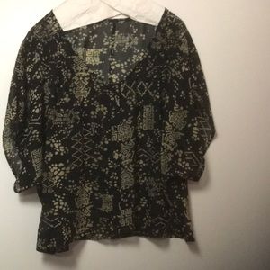 Shear short sleeve blouse